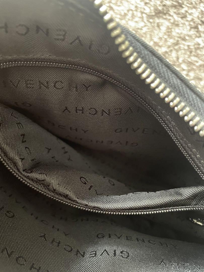 GIVENCHY Accessory Pouch Shoulder Bag Purse Nylon Leather Black Authentic
