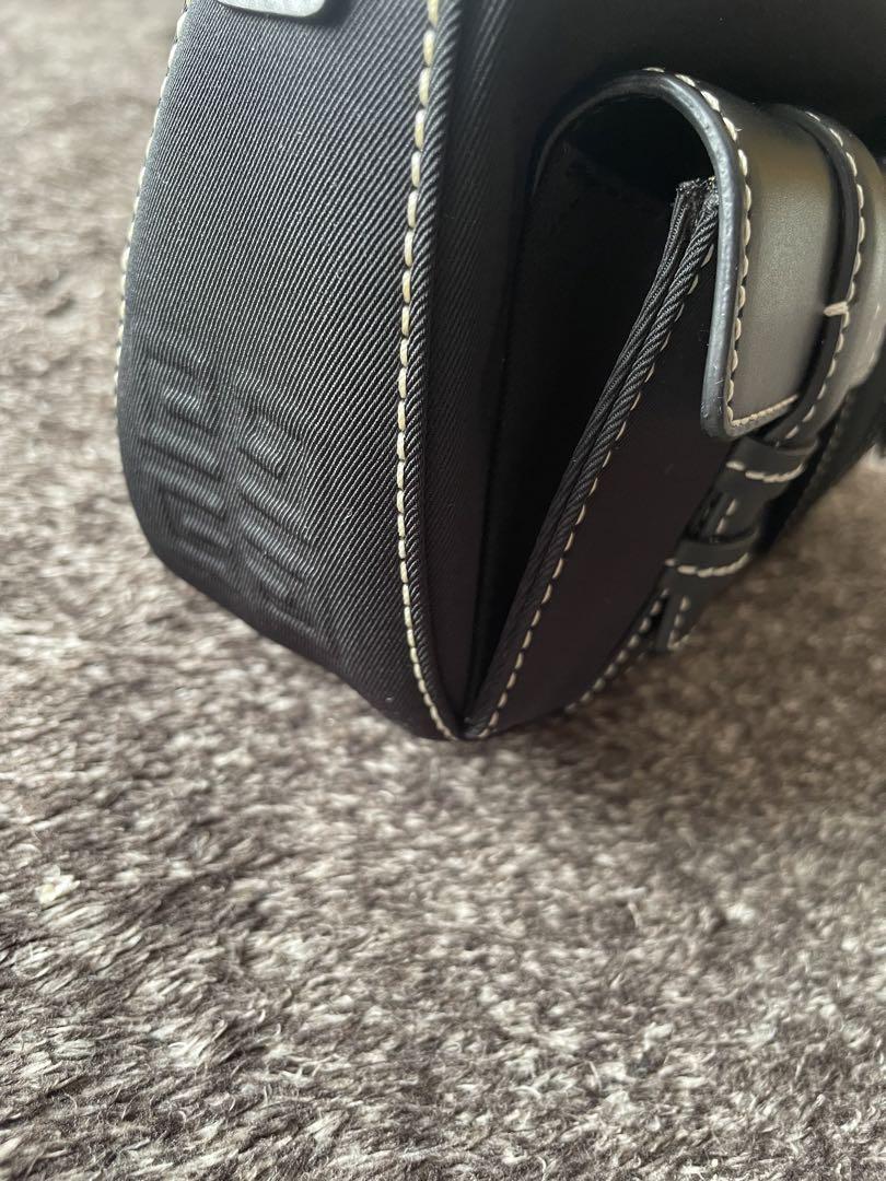 GIVENCHY Accessory Pouch Shoulder Bag Purse Nylon Leather Black Authentic