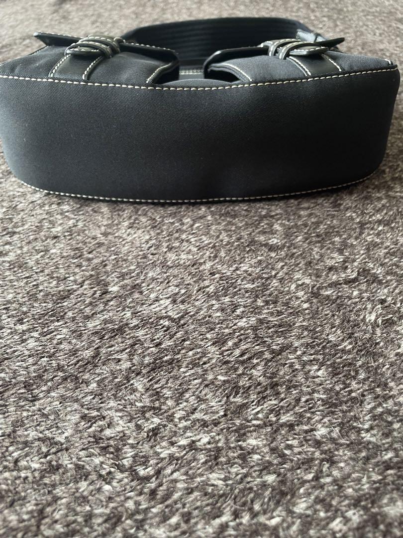 GIVENCHY Accessory Pouch Shoulder Bag Purse Nylon Leather Black Authentic