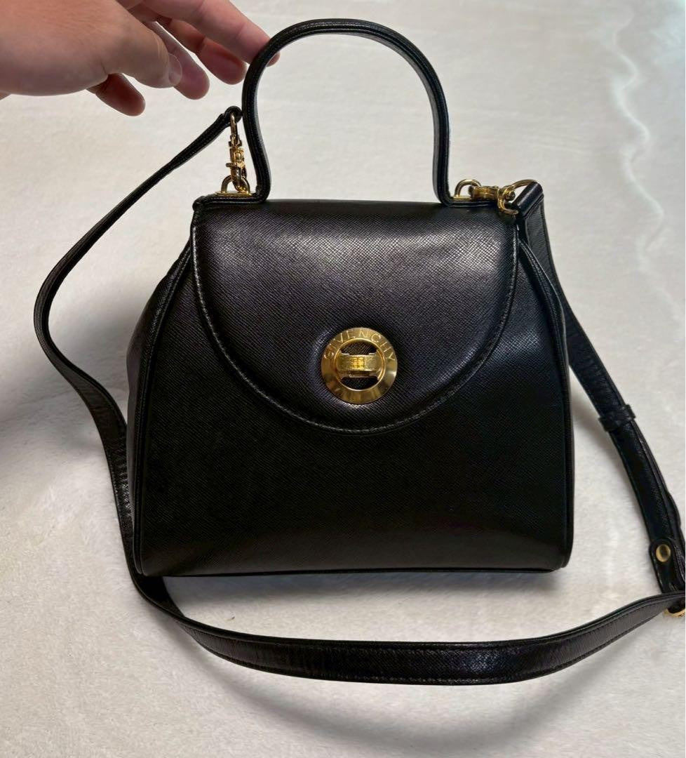 GIVENCHY Hand Shoulder Bag Tote Purse 2way Leather Authentic