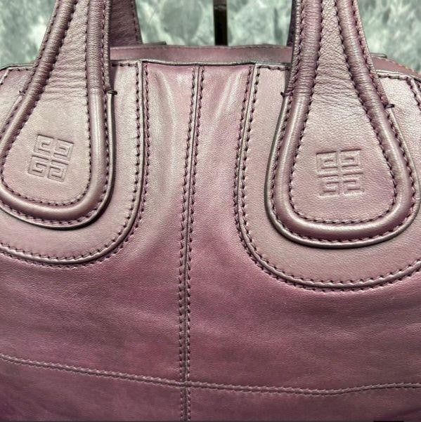 GIVENCHY Hand Shoulder Bag Tote Purse 2way Nightingale 4G Purple Authentic
