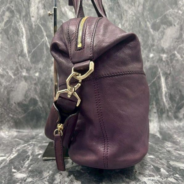 GIVENCHY Hand Shoulder Bag Tote Purse 2way Nightingale 4G Purple Authentic