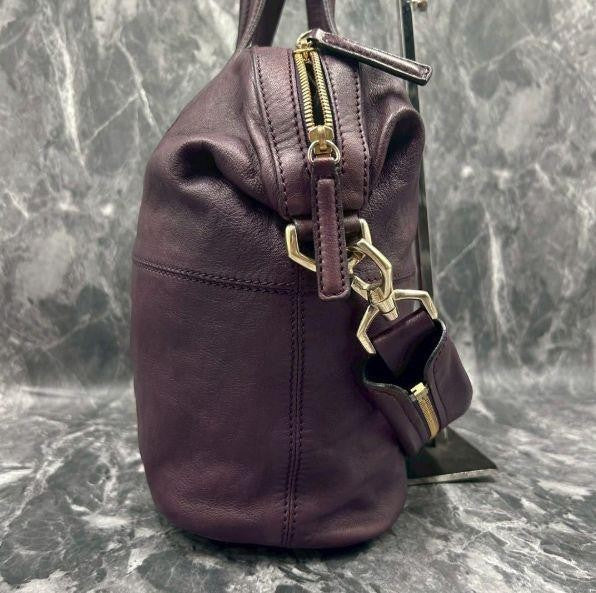 GIVENCHY Hand Shoulder Bag Tote Purse 2way Nightingale 4G Purple Authentic