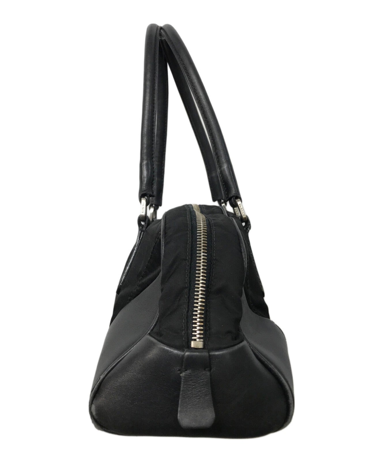 PRADA handbag bucket bag handbag logo nylon leather black authentic