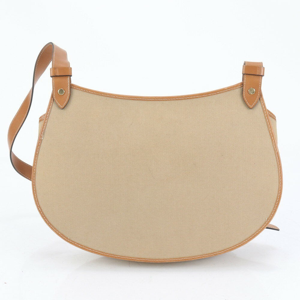 Christian Dior Shoulder Bag Purse Leather Canvas Brown Authentic
