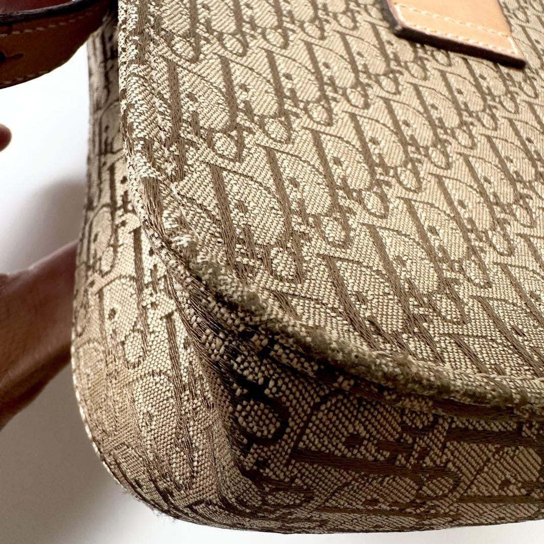 Christian Dior Shoulder Bag Purse Trotter Brown Authentic