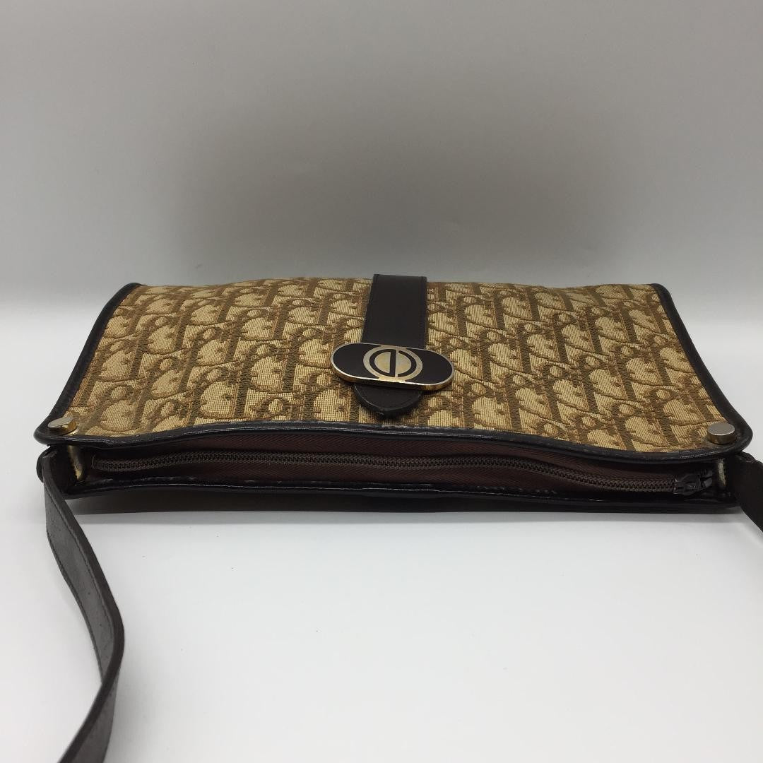 Christian Dior Shoulder Bag Purse Trotter Brown Authentic