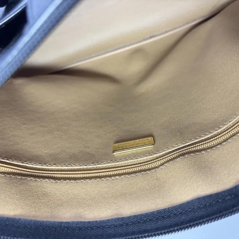 Christian Dior Hand Bag Tote Purse Trotter PVC Leather Black Authentic