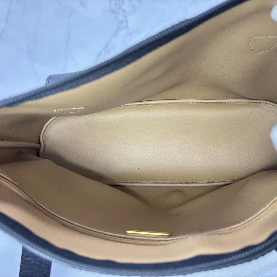 Christian Dior Hand Bag Tote Purse Trotter PVC Leather Black Authentic