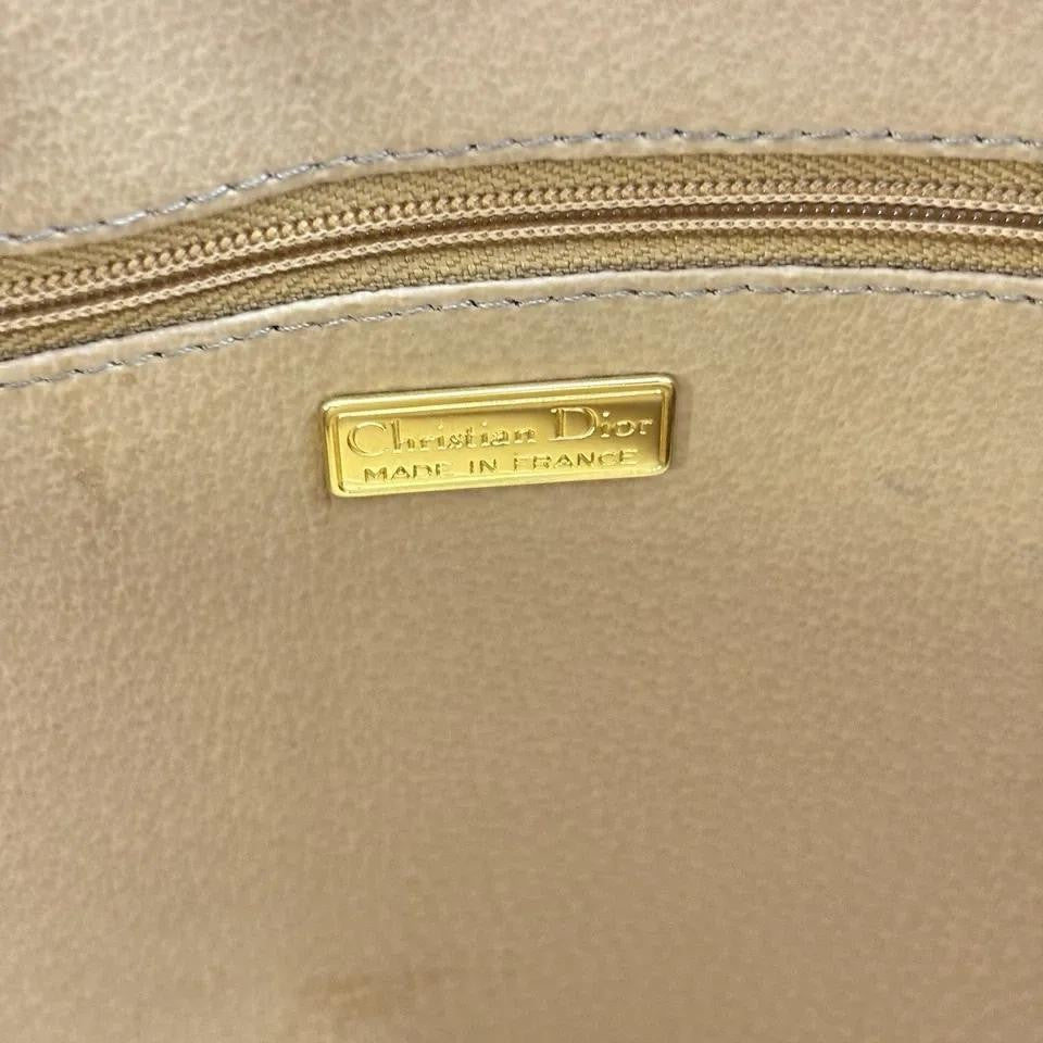 Christian Dior Hand Bag Tote Purse Trotter PVC Leather Black Authentic