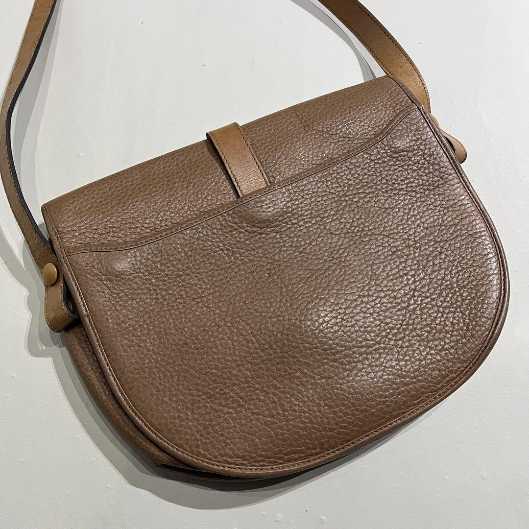 Christian Dior Shoulder Bag Purse CD Leather Camel Authentic