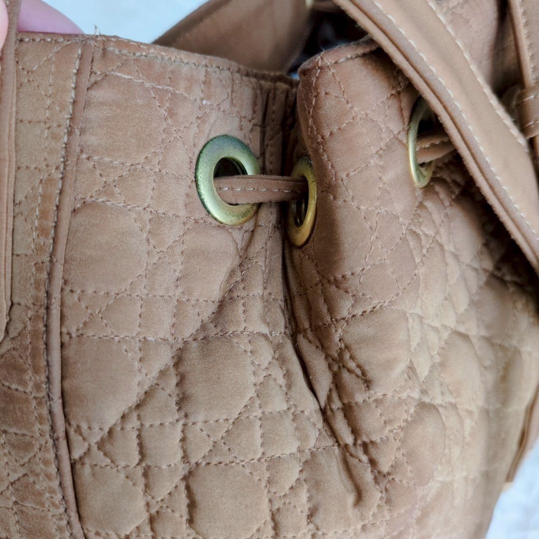 Christian Dior Shoulder Bag Purse Cannage Camel Authentic