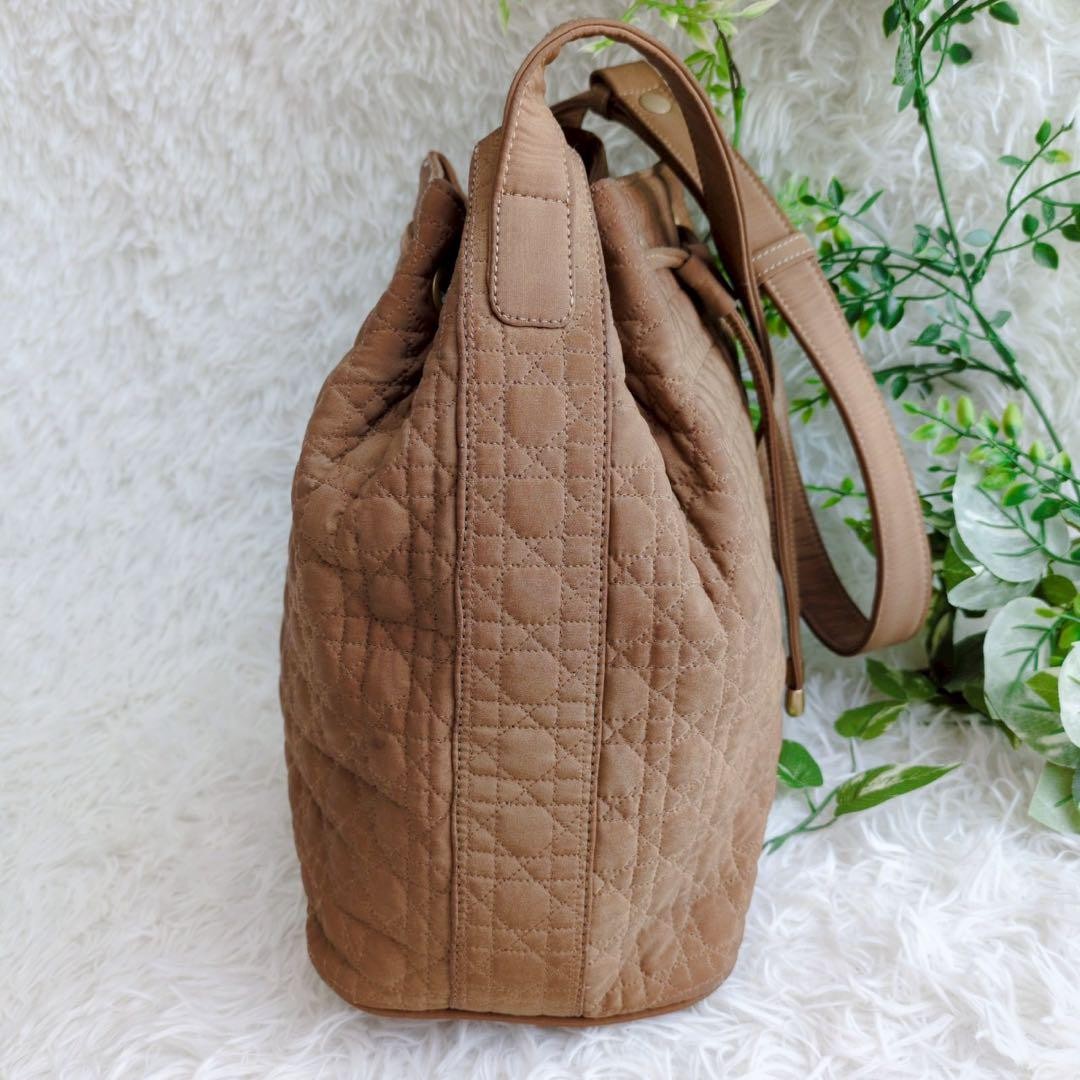 Christian Dior Shoulder Bag Purse Cannage Camel Authentic