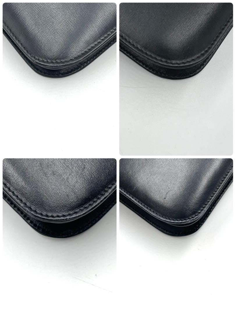 GUCCI Shoulder Bag Purse Interlocking Leather Black Authentic