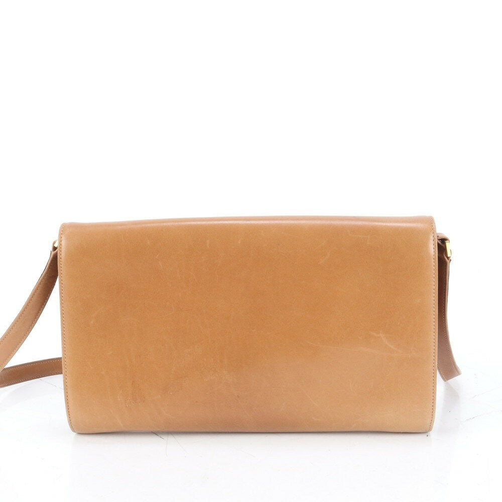 GUCCI Shoulder Bag Purse GG Leather Brown Authentic