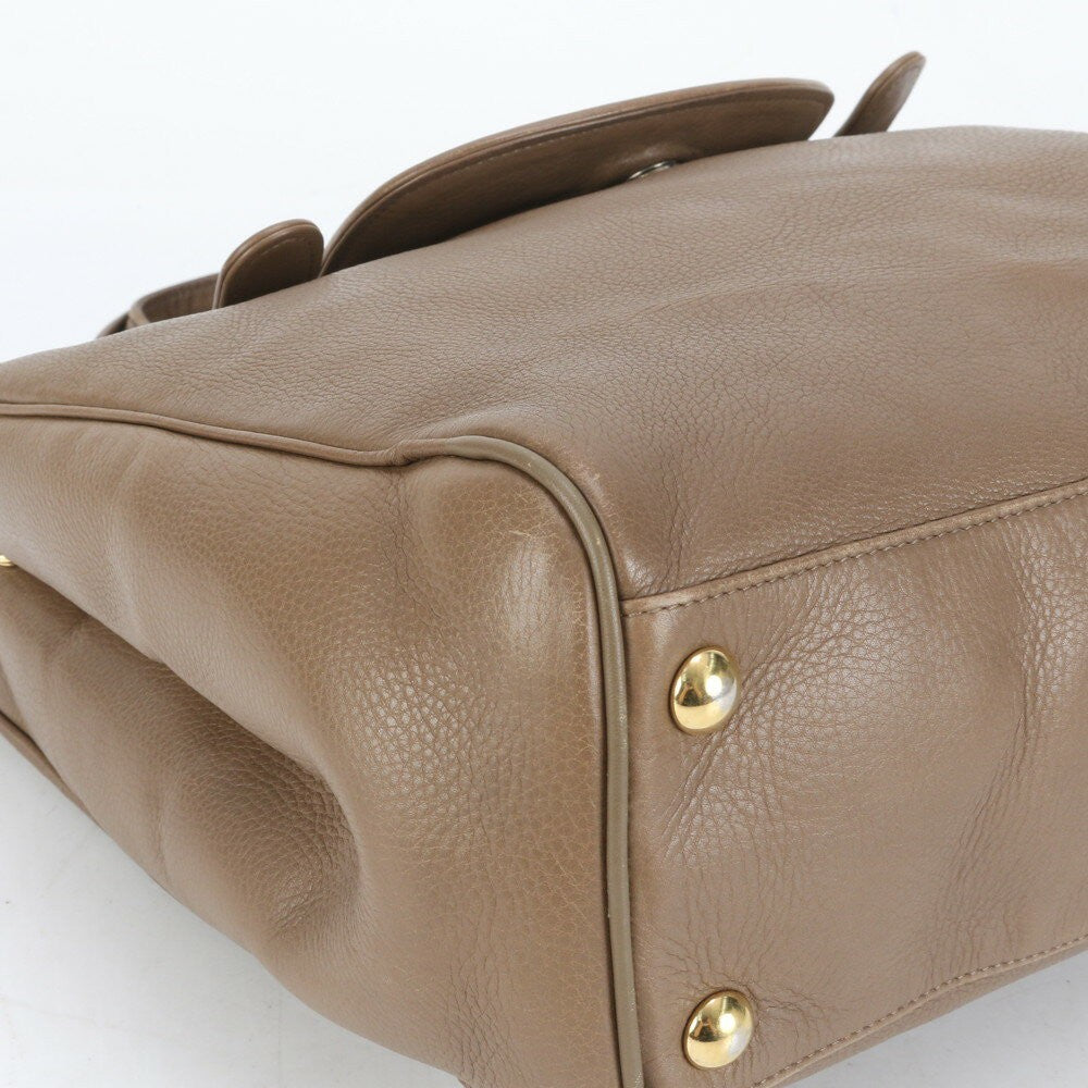 GUCCI Hand Bag Tote Purse Interlocking G Leather Beige Authentic