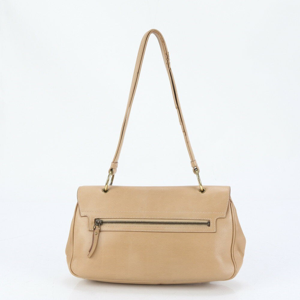 GUCCI Shoulder Bag Purse Leather Beige Authentic