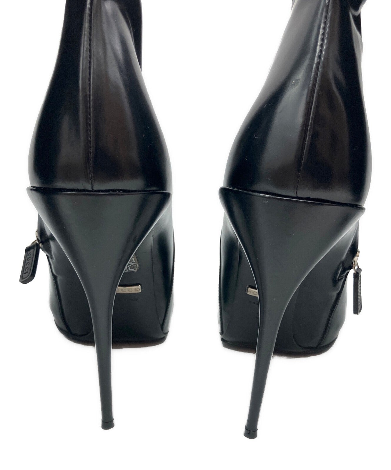 GUCCI High Heel Long Boots Shoes EU 38 US 8 Black Authentic