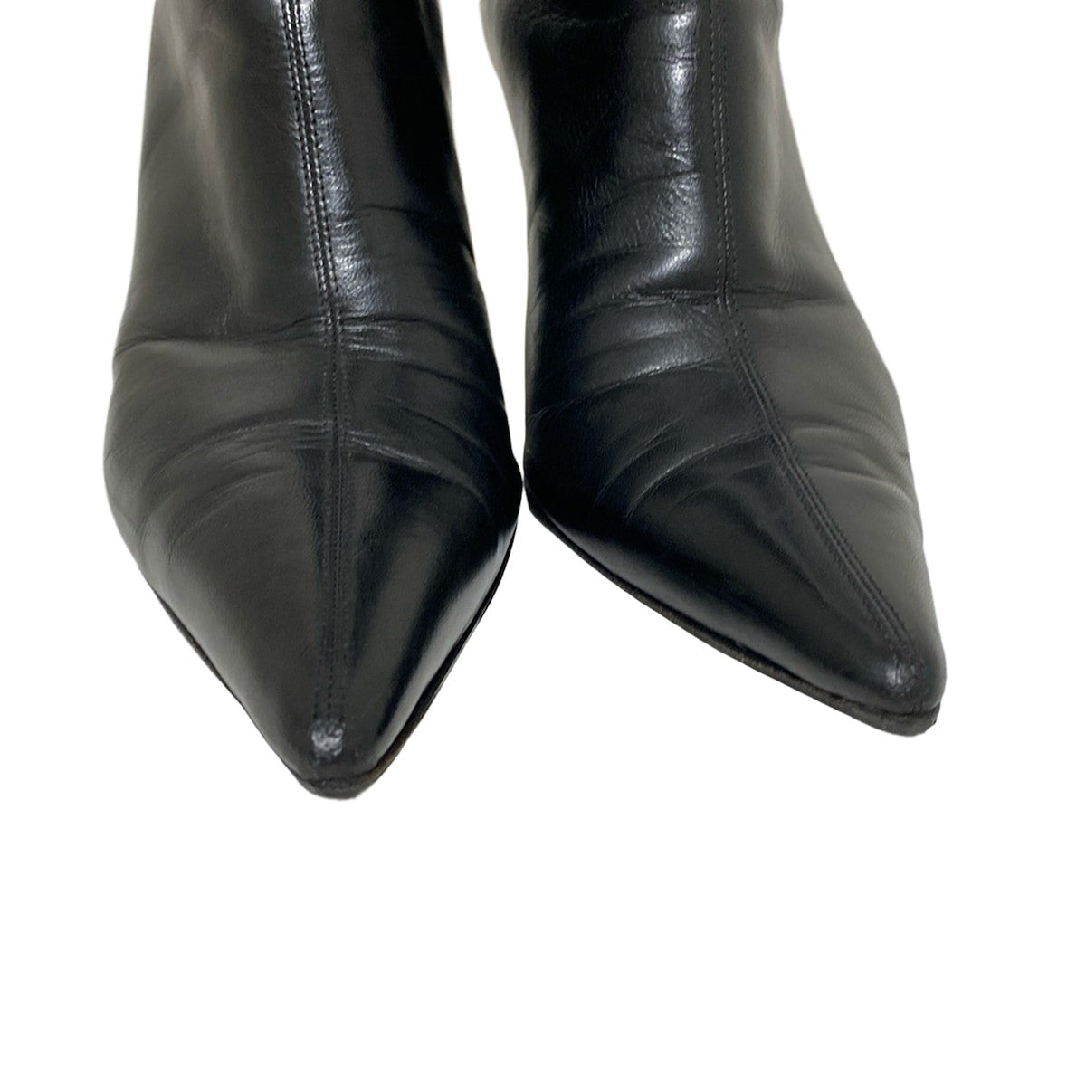 GUCCI Short Boots Shoes EU 37 US 7 Leather Black Authentic