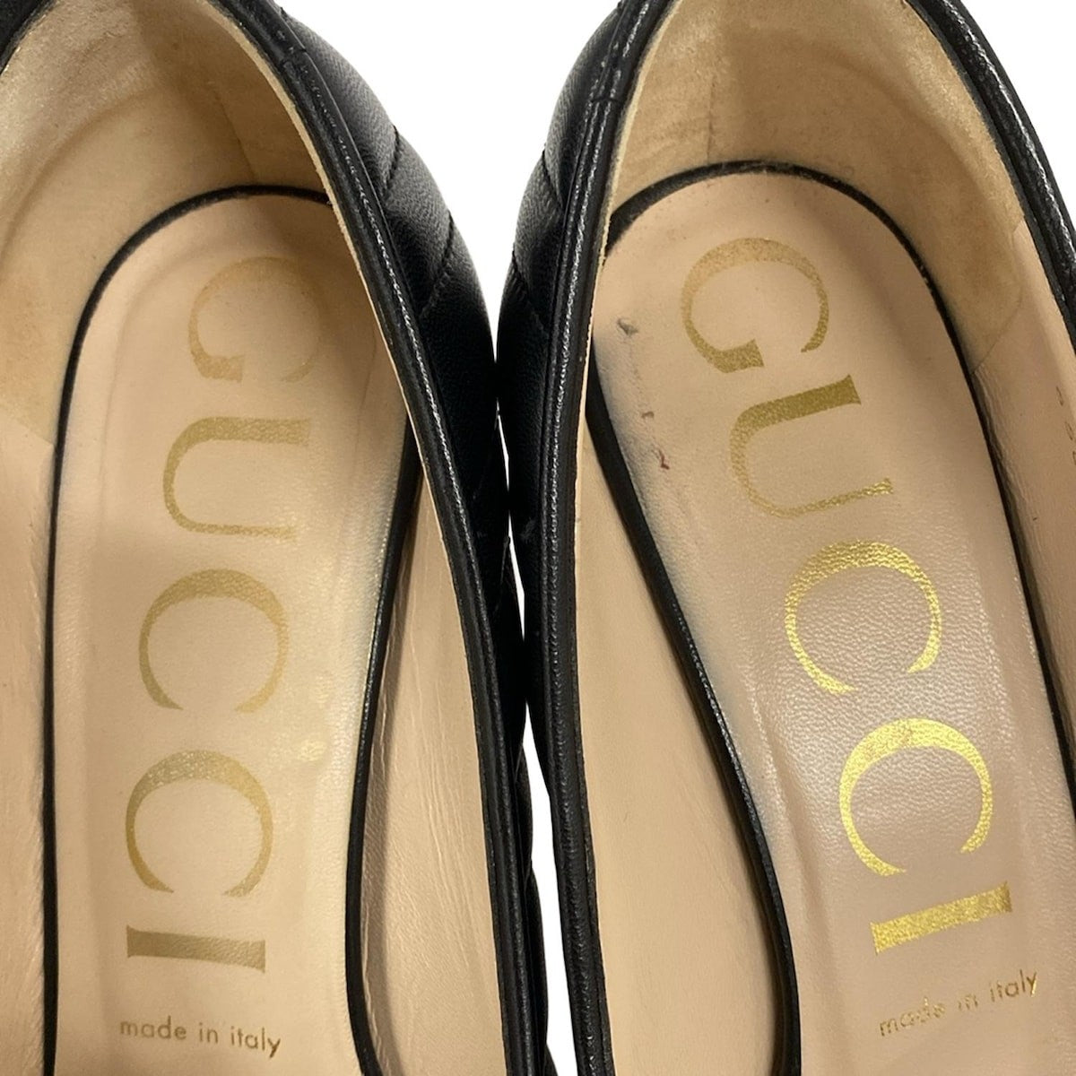 GUCCI Shoes Pumps Heel GG EU 38.5 US 8.5 Leather Black Authentic