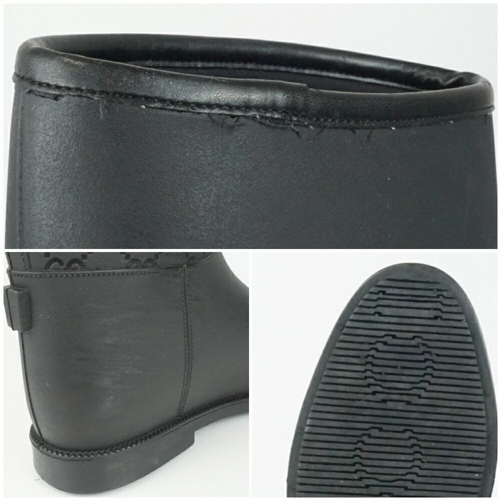 GUCCI Rain Boots Shoes GG EU 36 US 6 Black Authentic