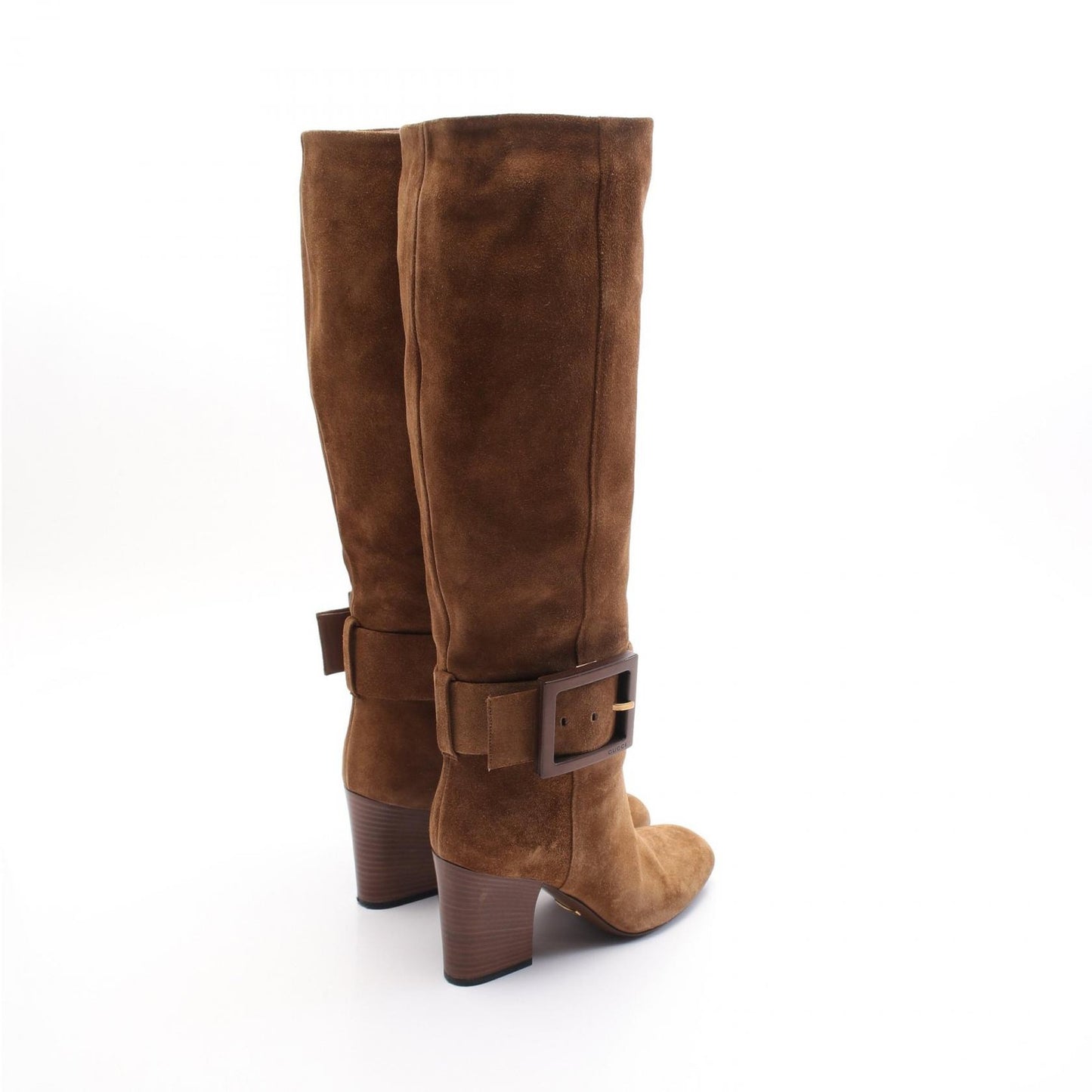 GUCCI Long Boots Shoes EU 36.5 US 6.5 Suede Brown Authentic