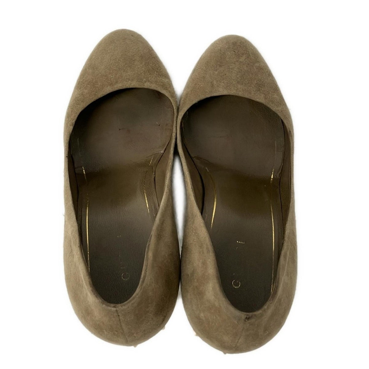 GUCCI Shoes Pumps Heel Studs EU 37 US 7 Gray Beige Authentic