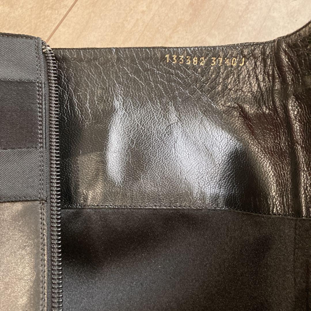 GUCCI Long Boots Shoes EU 37.5 US 7.5 Leather Black Authentic