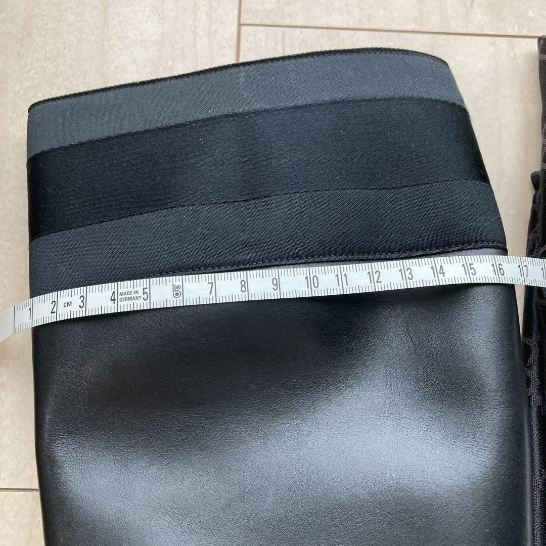 GUCCI Long Boots Shoes EU 37.5 US 7.5 Leather Black Authentic