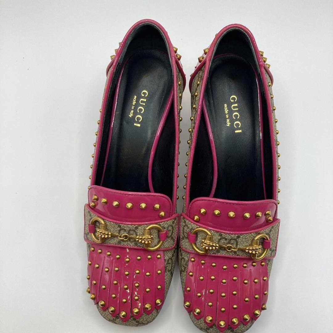 GUCCI Shoes Pumps Heel Horsebit EU 35 US 5 Pink Authentic