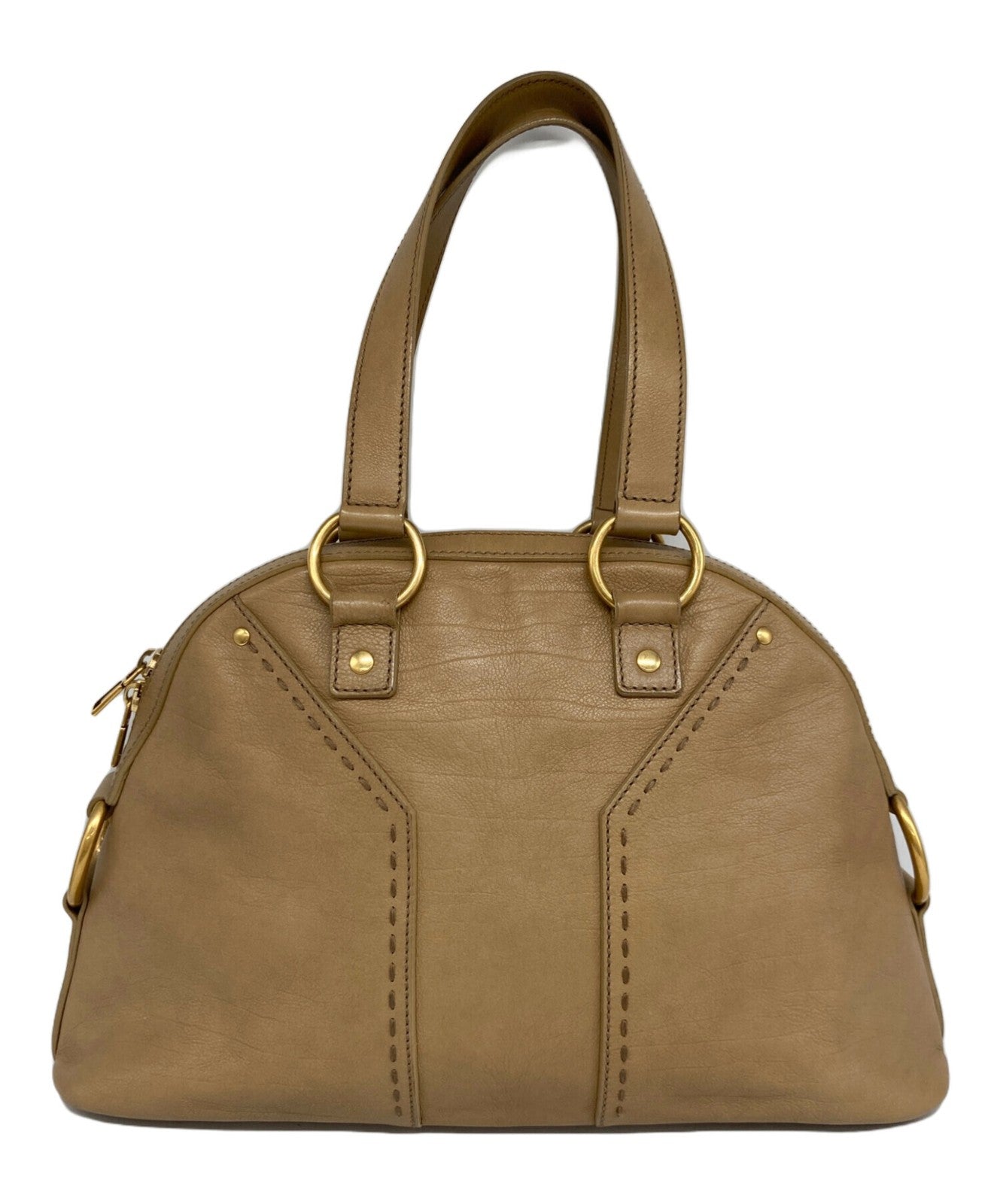 Saint Laurent Hand Bag Tote Purse Muse Beige Authentic