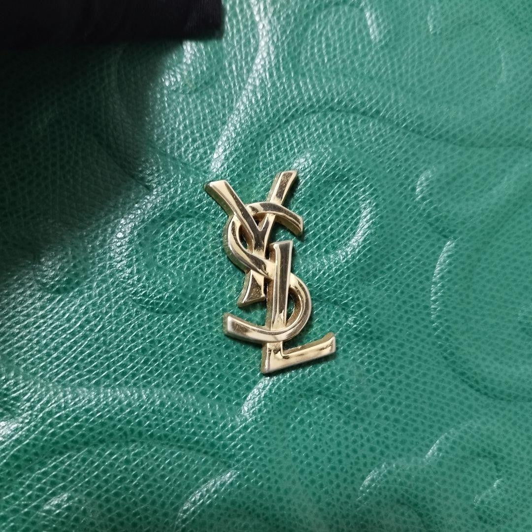 Saint Laurent Hand Bag Tote Purse YSL Cassandra Green Authentic