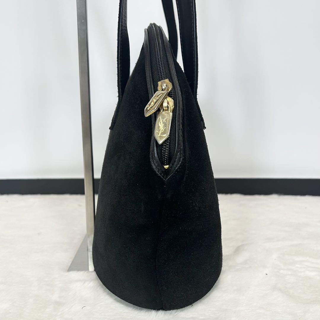 Saint Laurent Hand Shoulder Bag Tote Purse YSL Cassandra Leather Black Authentic
