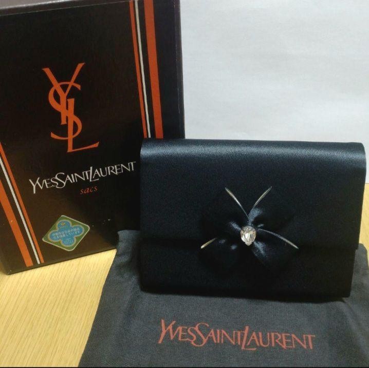 Saint Laurent Clutch Bag Second Bag Black Authentic