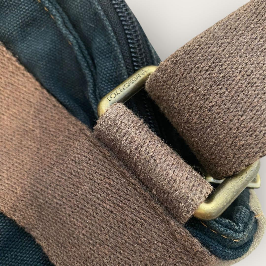 Dolce & Gabbana Shoulder Bag Purse Suede Leather Denim Indigo Beige Authentic