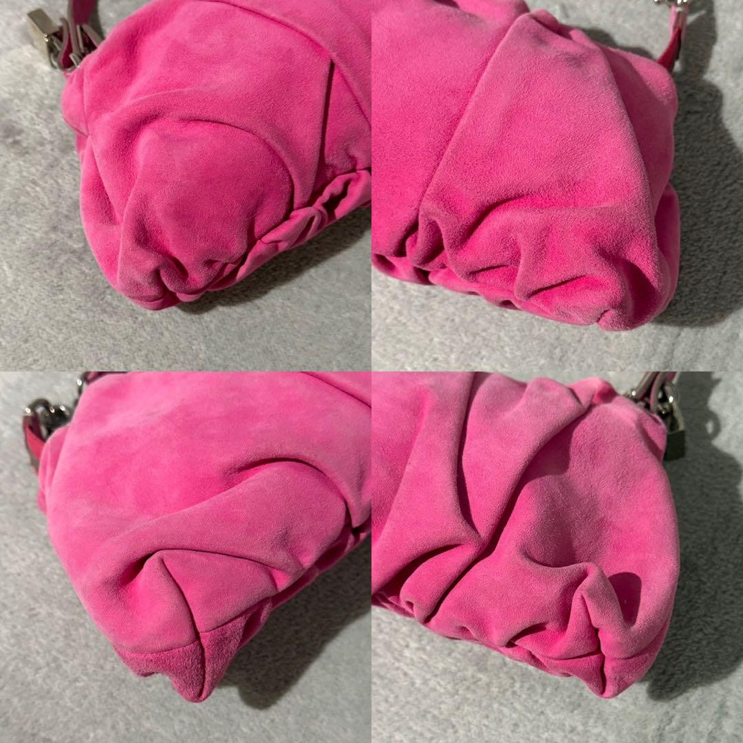 Dolce & Gabbana Shoulder Bag Purse Suede Pink Authentic