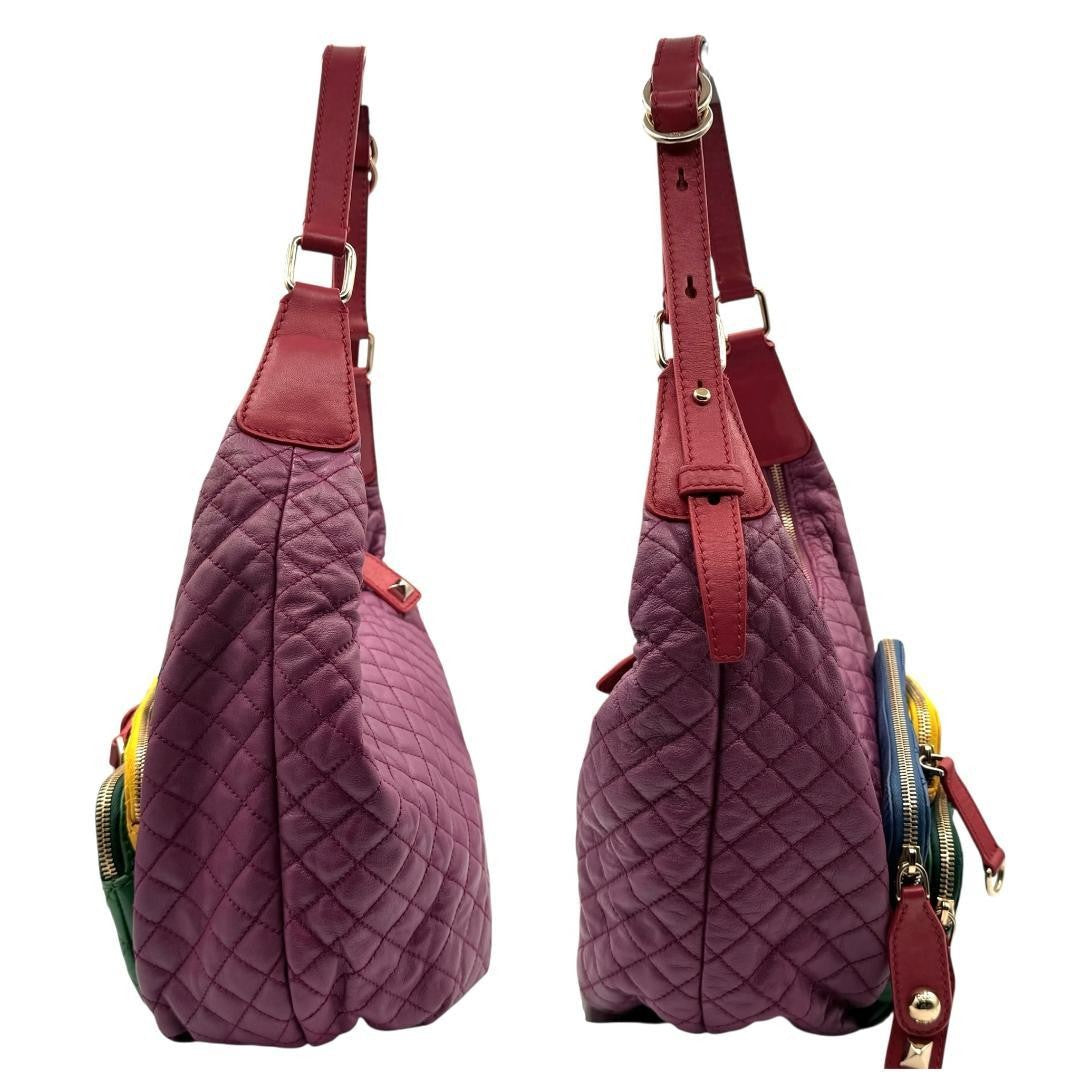 Dolce & Gabbana Shoulder Bag Purse Quilting Multicolor Authentic