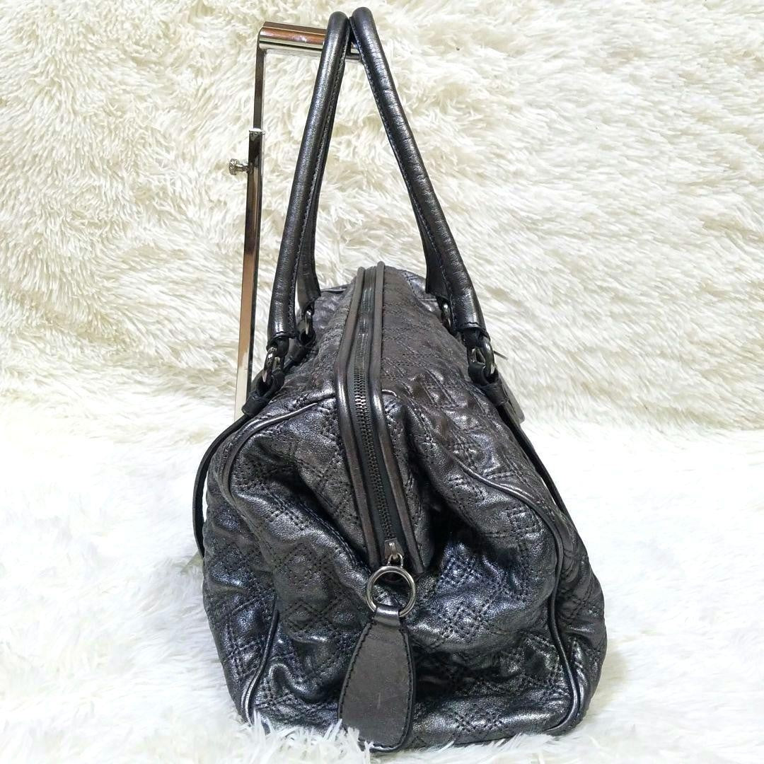 Dolce & Gabbana Boston Hand Bag Tote Purse 2way Leather Silver Authentic