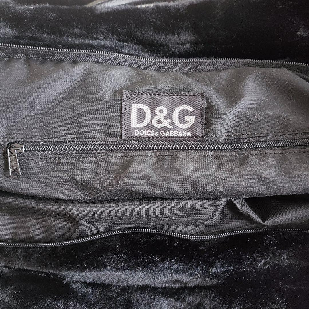 Dolce & Gabbana Hand Bag Tote Purse Logo Leather Black Authentic