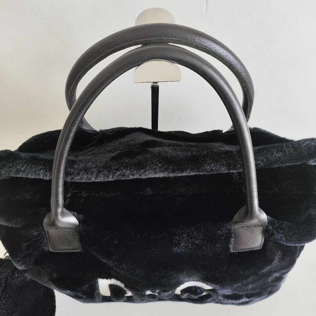 Dolce & Gabbana Hand Bag Tote Purse Logo Leather Black Authentic