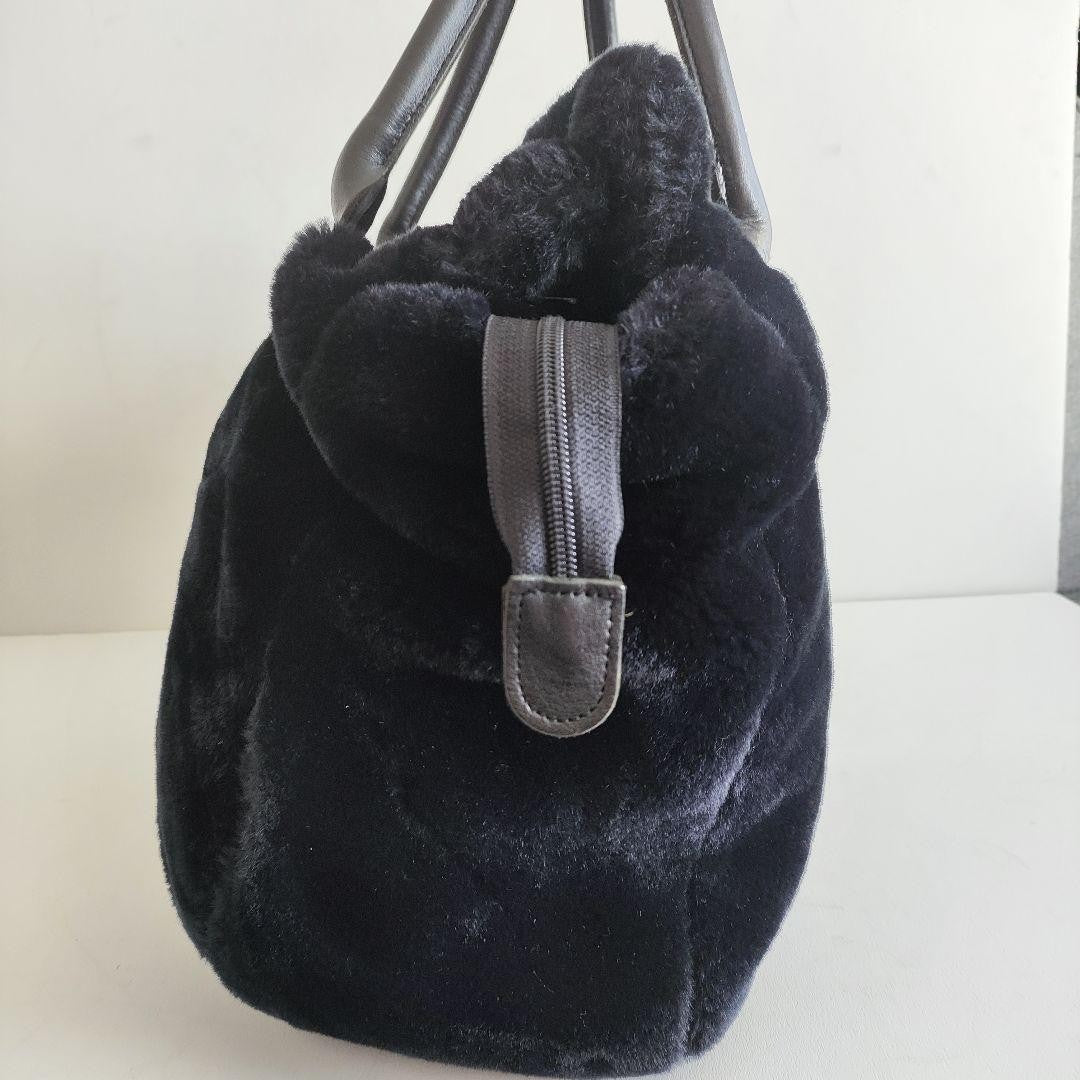 Dolce & Gabbana Hand Bag Tote Purse Logo Leather Black Authentic