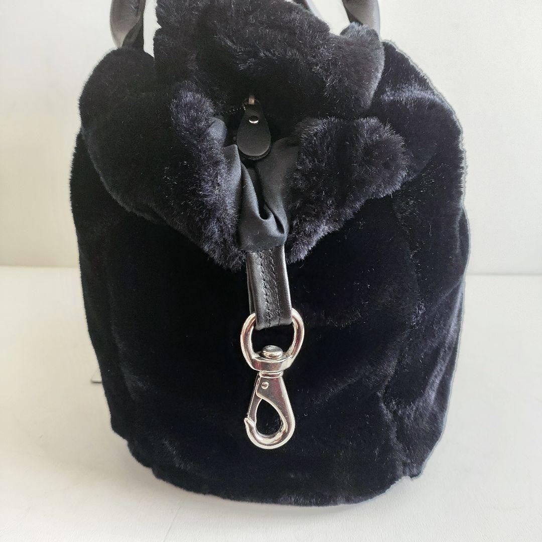 Dolce & Gabbana Hand Bag Tote Purse Logo Leather Black Authentic