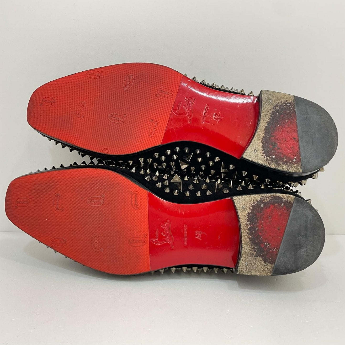 Christian Louboutin Slip-ons Shoes Sneakers Studs EU 42 US 9 Suede Black Auth