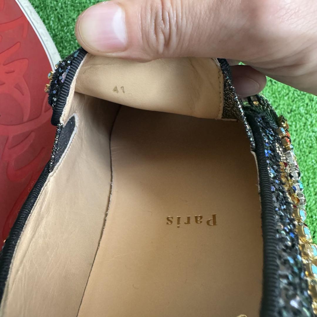 Christian Louboutin Slip-ons Shoes Sneakers EU 41 US 8 Black Multicolor Auth