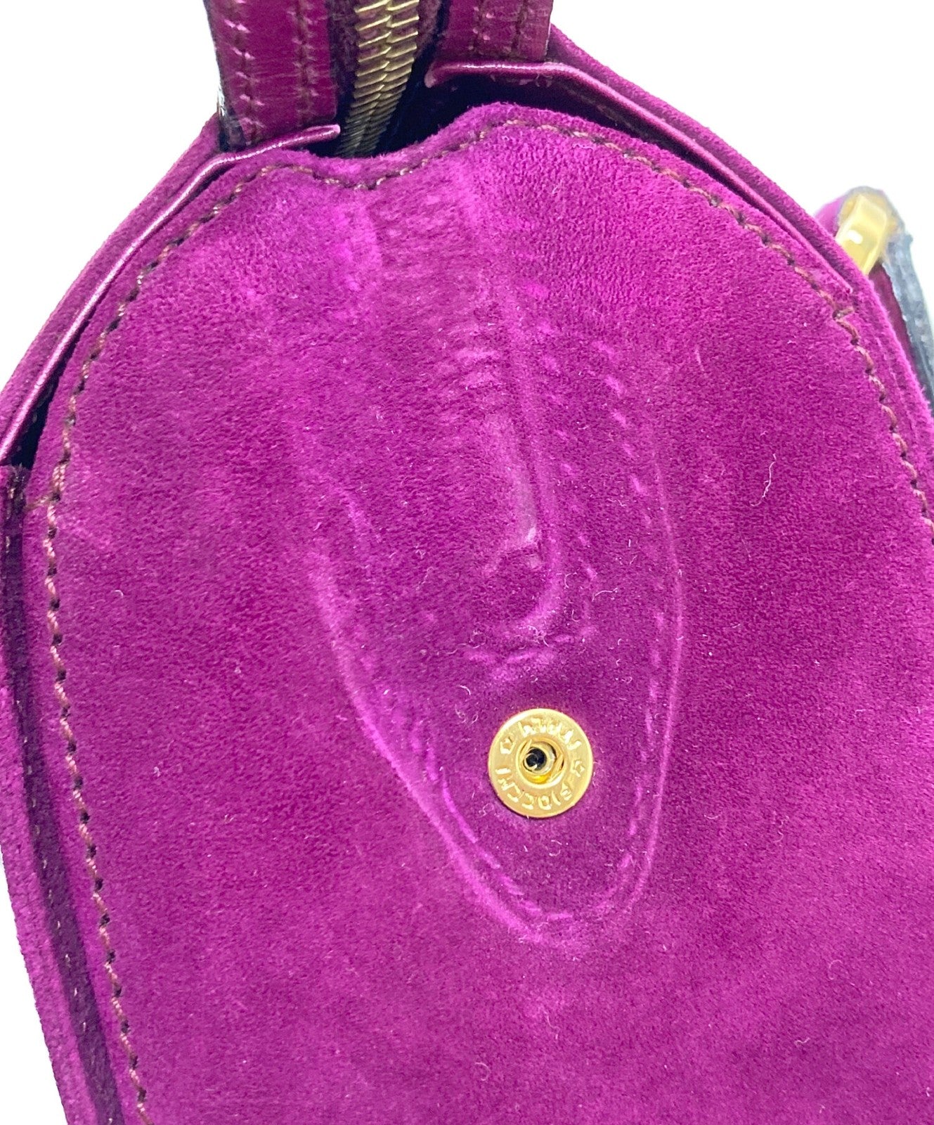 Salvatore Ferragamo Hand Bag Tote Purse 2way Gancini Suede Purple Authentic