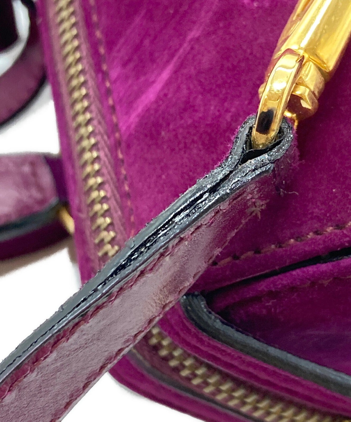 Salvatore Ferragamo Hand Bag Tote Purse 2way Gancini Suede Purple Authentic