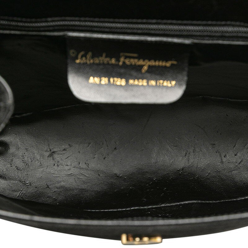 Salvatore Ferragamo Hand Bag Tote Purse Suede Black Authentic
