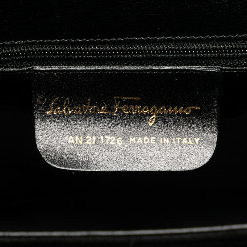 Salvatore Ferragamo Hand Bag Tote Purse Suede Black Authentic