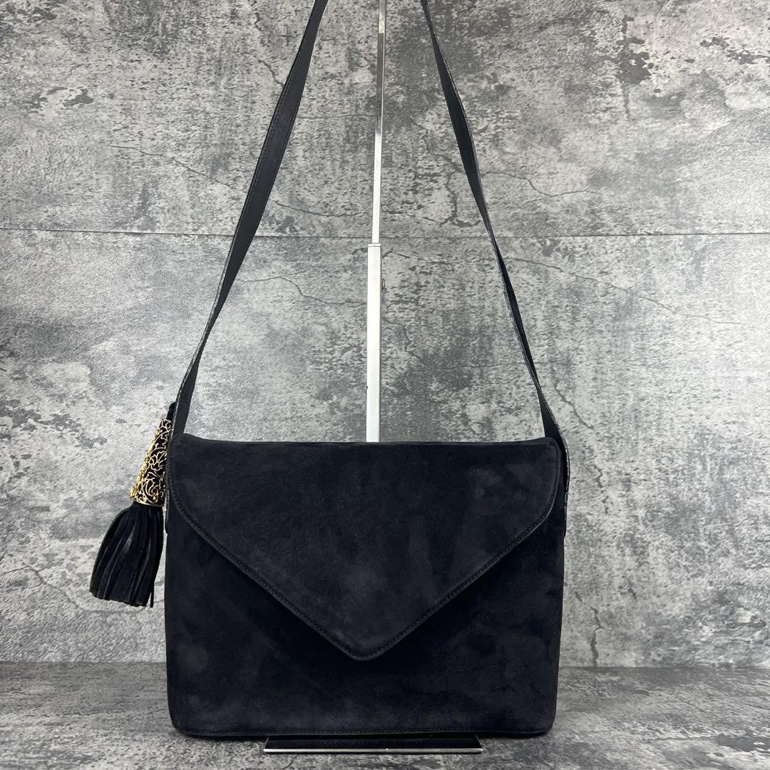 Salvatore Ferragamo Shoulder Bag Purse Suede Authentic