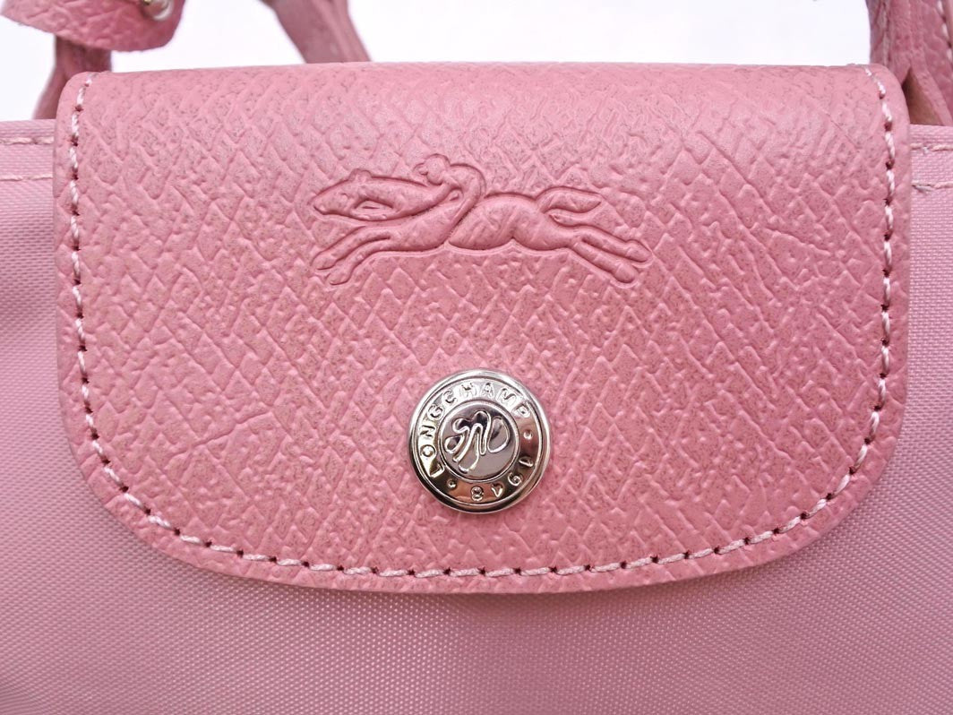 Longchamp Hand Bag Tote Purse Le Pliage Pink Authentic